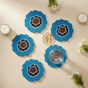 High-end Luxury Eco-Friendly Modern Beaded Crystal Pearls Rhinestone Wedding <b>Table</b> <b>Coasters</b> 10mm Thick NOORIMS AKBAR HANDICRAFTS - Product Image 1