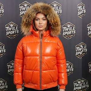 Casual Warm Padded Coated Winter Outerwear High Quality 100% Polyester Stand Collar Breathable Quilted <b>Jacket</b> Zipper Front - Product Image 1