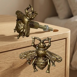 Modern Bee Brass Antique Cast Iron Door Wardrobe <b>Dresser</b> Bathroom Living Room Cabinet <b>Knobs</b> Pull Handle for Kitchen Bedroom - Product Image 1