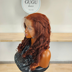 GUGU Hair Lace Front <b>Wig</b> Long Chocolate Brown Peruvian Remy Bouncy HD Vietnamese Lace Silky <b>Wavy</b> Double Drawn Baby Hair Glueless - Product Image 4