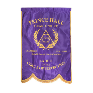 Bannière LOCOP Prince Hall Grand Court, Regalia Cérémoniel Personnalisé pour Femmes du Cercle de la Perfection, Violet - Product Image 1