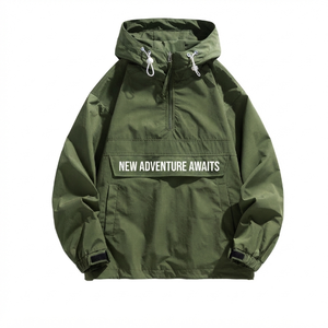 OEM Custom Logo Polyester Nylon Windbreaker Jacket Lightweight Waterproof Zip Up Outdoor Sports <b>Running</b> Casual Jacket - Product Image 2