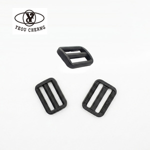 YEOU CHERNG Black <b>Plastic</b> Rectangular Adjustable Buckle for Bag Strap Luggage Backpack Trim - Product Image 1
