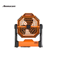 Ventilateur de camping extérieur à énergie solaire, recharge USB, boussole, lumière LED, forte puissance de ventilation, minuterie, pêche, randonnée, batterie 7800mAh, 10W