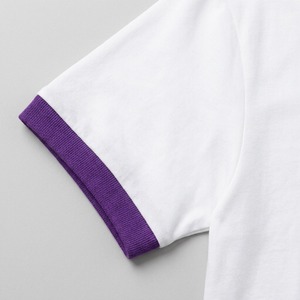 T-shirt blanc pour homme avec imprimé Omega Foil, manches courtes, col rond, coupe classique, décontracté, 100 % coton jersey, bordure contrastante - Product Image 5