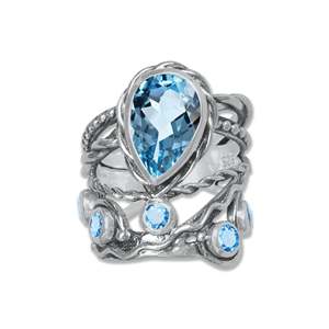 Anillo de Plata de Ley 925 con Piedras Naturales Clásicas de Alta Calidad, Anillo Bohemio con Múltiples Gemas, Piedra de Nacimiento de Abril, al Mejor Precio - Product Image 2