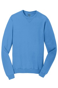 Sweat-shirt à col rond pour homme avec logo personnalisé en gros, pull en molleton bleu ciel uni de haute qualité, vêtements streetwear avec coutures en V - Product Image 4