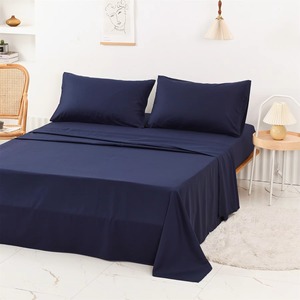100% Cotton 40S 200TC Hotel Quality <b>Bed</b> <b>Sheet</b> Set Breathable Plain Dyed Flat and Fitted <b>Sheets</b> for Hotel and Spa Use - Product Image 2