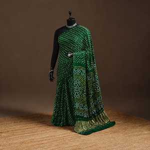 Dernier modèle de sari pour femme en fausse fourrure de haute qualité, imprimé et orné de motifs Gujarti, idéal pour les fêtes et festivals - Product Image 3
