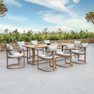 Chaise de jardin moderne en aluminium Elise avec coussin en polyester et pieds coniques - Mobilier d'extérieur confortable pour salle à manger et villa - Product Image 1