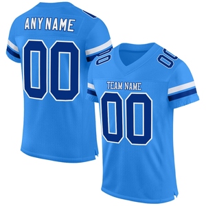 Vente en gros directe OMMIZ INDUSTRY Maillot de football authentique personnalisé en maille bleu poudré royal-blanc - Product Image 1
