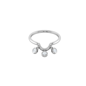 Bague Couronne en Argent Sterling 925 Plaqué Or Rose avec Zircon et Trois Pierres Charmantes pour Femme - Product Image 2