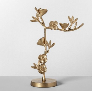 Modern arched gold metal <b>frame</b> jewellery organizer stand with <b>square</b> base tray, available at wholesale prices. - Product Image 5