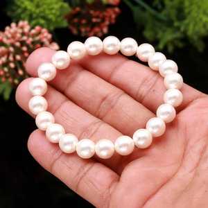 Natural Freshwater Pearl <b>Bracelet</b> Minimalist Unisex Stretch Pearl <b>Bracelet</b> Dainty Pearl 10MM Jewelry Making Wholesale Supplies - Product Image 1