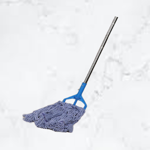 Cabezal de Mopa de Algodón Azul Resistente KSR con Costuras Reforzadas y Extremo con Banda de 2 Pulgadas - Product Image 1