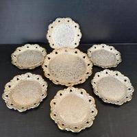 Sous-verre décoratif rétro en métal, tapis de verre moulé argenté, support de tasse, décoration de table, fournitures pour restaurants et hôtels, sous-verre de table