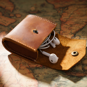 <b>Mini</b> Leather Coin <b>Pouch</b> Snap Closure Compact Change Holder Unisex Black leather coin <b>pouch</b> Genuine leather card holder - Product Image 3