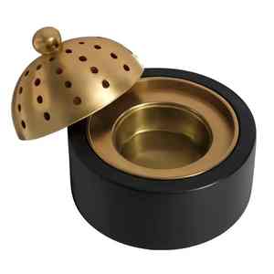 Porte-encens décoratif artisanal en bois et métal finition or, élégant, style arabe, pour Ramadan, Eid, festif, best-seller, Mabkhara - Product Image 3