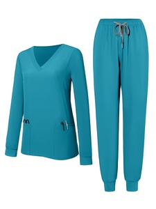 2pcs Unisex Doctor Cotton Satin Long-Sleeve Jacket Summer Solstice Hospital Use Workwear Scrubs Pockets Needle Detection - Product Image 2