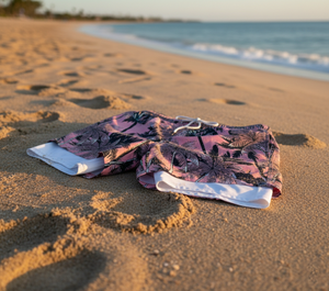 Shorts de plage personnalisés pour hommes en satin 100% polyester, 2-en-1 avec leggings de compression intégrés, tendance, séchage rapide, vêtements de plage - Product Image 6