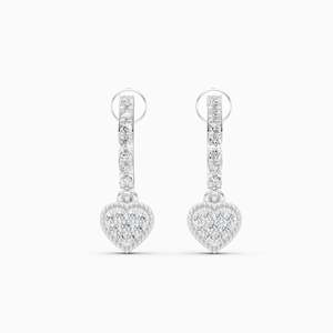 Boucles d'oreilles pendantes en moissanite plaqué or rose, design floral, taille poire, sertissage griffe, bijoux de luxe pour femme, pour mariage - Product Image 3
