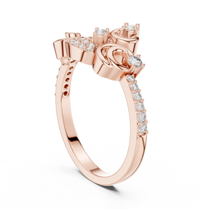 Anillo de Diamantes Cultivados en Laboratorio LUNA SWIRL para Mujer, Oro Rosa de 18 Quilates con Baño de Rodio, Estilo Minimalista para Compromiso, Fiesta, Boda o Uso Diario - Product Image 4