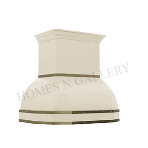 Hotte de cuisine murale de luxe personnalisée en argent, style ferme traditionnel - Product Image 3