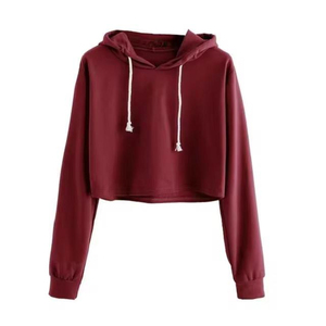 <b>Cheap</b> Price Loose Long Sleeve Pullover Crop Top Hoodies Polyester Cotton Blank Oversize OEM Custom Women Crop Top Hoodies - Product Image 5
