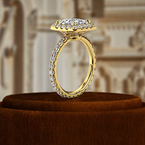 Bague d'anniversaire en diamant taille princesse 1,5 carat, bague de fiançailles en or blanc 14 carats, bague en diamant certifiée IGI, bague à pavé complet - Product Image 4