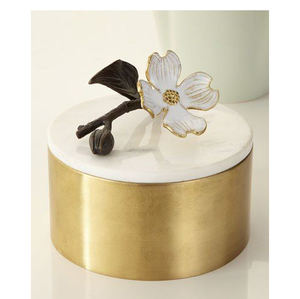 Bougie décorative en métal avec couvercle pour la décoration de la maison et de la table de Noël, pot à bougie vide doré - Product Image 4