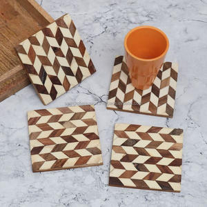 ถาดรองแก้วทำจากเรซินทรงสี่เหลี่ยมแบบอินเดียถาดรองแก้วแบบฝังต่ำสำหรับใช้ในครัวโต๊ะปาร์ตี้ - Product Image 2