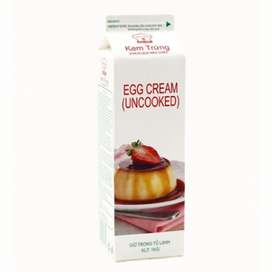 Crema de Huevo sin Lácteos al por Mayor para Ingredientes de Panadería, Crema de Huevo sin Cocinar con Vainilla de Vietnam, 1KG, HALAL, Fábrica OEM/ODM Global - Product Image 1