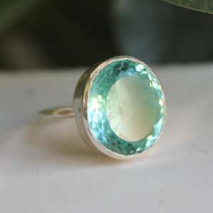 Anillo de Turmalina Paraiba Hecho a Mano, Chapado en Oro de 24K sobre Plata de Ley, Joyería de Piedras Preciosas de Lujo, Elegante Regalo para Mujer - Product Image 6