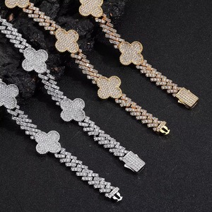 Bracelet de luxe en or plaqué avec diamants Moissanite VVS, certifié IGI, qualité EF, coupe brillante, chaîne cubaine, bijoux fins - Product Image 4