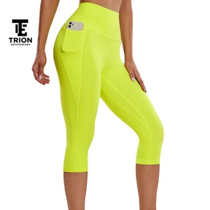 Leggings Deportivos 3/4 para Mujer, Estampado de Leopardo Verde, Efecto Push-Up, Capri, Logotipo Personalizado, Marca Privada, Estilo Deportivo, Venta al Por Mayor - Product Image 2