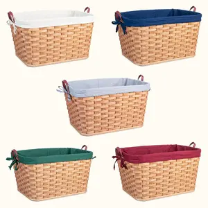 Panier en bambou naturel tissé à la main, écologique, pour le rangement de la cuisine, de la salle de bain, de la buanderie et la décoration de la maison, vente en gros - Product Image 6