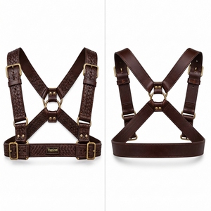 Premium Custom <b>Men</b> Leather <b>Harness</b> Multi Strap Body <b>Harness</b> Adjustable Fit Leather Style Material Fashion Accessory Costume Wear - Product Image 4