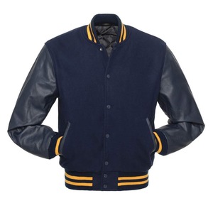 Men's High Quality <b>Wool</b> Letterman Real Leather Varsity Jacket Black with <b>Red</b> Embroidery Logos Patches Labels Winter Jacket Men - Product Image 4