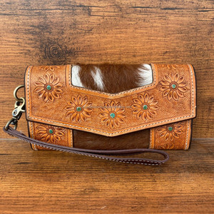 กระเป๋าสตางค์ผู้หญิงหนังวัวแบบพับได้หรูหราออกแบบโดยดีไซเนอร์ - Product Image 3