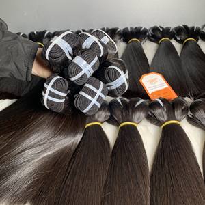 Extensiones de cabello humano de grado 12A, color negro natural, superdoble estirado, paquetes sin procesar - Product Image 6