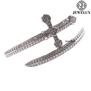 Export Premium Sword Shape <b>Silver</b> Moissanite Diamond Hip Hop Bracelet for <b>Men</b> & Women From Indian Supplier - Product Image 3
