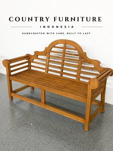 Banco de Jardín de Teca con Respaldo Arqueado Tradicional y Asiento de Listones, Resistente a la Intemperie, para Hoteles, Resorts, Villas, Parques, Muebles de Exterior, Venta al Por Mayor, OEM - Product Image 2