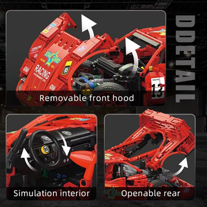 MOULD KING 13095, Coche Deportivo Ferrari F40 Técnico a Escala 1:10, Modelo de Coche de Carreras Motorizado, Bloques de Construcción, Ladrillos, Juguetes, Regalos para Niños - Product Image 5