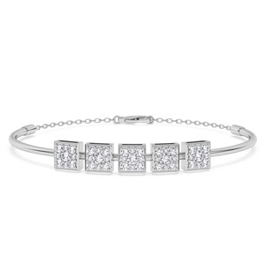 14kt Rose Gold Nova Square Lab Diamond openable bracelet (1 Ct. Tw.) New Luxury Elegant Handmade Fine Jewelry Marking <b>Gift</b> <b>Her</b> - Product Image 5