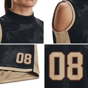Camiseta de Baloncesto Personalizada para Mujer, Adulto, Peso Pesado, 420GSM, Malla Espaciadora, Cuello Simulado, Sublimada, Transpirable, Absorbe la Humedad, 3x3 - Product Image 4