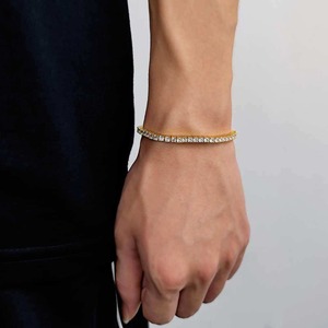 Veromca Joyería al por mayor Pulseras y Brazaletes de Moda para Hombre, Cadena de Tenis de Una Sola Hilera con Zirconia y Cierre de Resorte, Estilo Hip Hop de Marca de Tendencia - Product Image 1