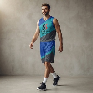 Conjunto de Uniforme de Baloncesto Sublimado Unisex, Personalizable, Transpirable, Estampado, Reversible, Tallas Grandes, Ropa de Práctica para Adultos, 100% - Product Image 1