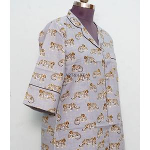 Women's elegant Natural <b>Boho</b> Cotton Shirt Dress Handmade Floral Print Knee-Length Straight Sleeve Eco-Friendly <b>Belt</b> Party Casual - Product Image 5