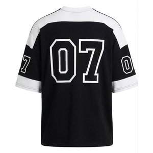 Camiseta Negra de Alta Calidad para Hombre, Estilo Oversize con Hombros Caídos, Algodón Grueso, Logotipo Personalizado, Streetwear Vintage al por Mayor - Product Image 2