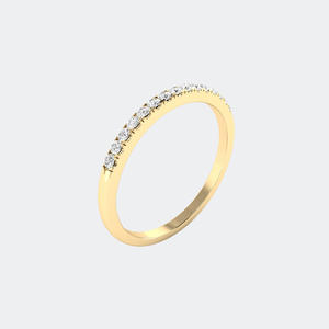 Anillo de media eternidad con pavé de corte redondo de 0.15 quilates - Product Image 4